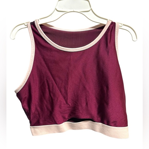 FABLETICS SIZE S MAGENTA AND PLUM CROP TOP SPORTS BRA - Picture 1 of 5